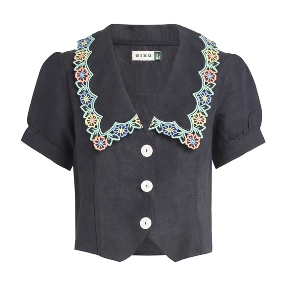 RIXO Tops - Rixo Zinia Linen Blend Top